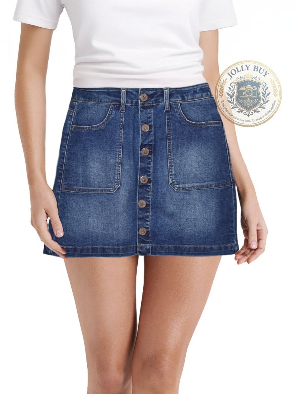 Kensie Jeans Women’s Mini Skirt Indigo Denim Size 6 (28) NEW - Picture 2 of 5
